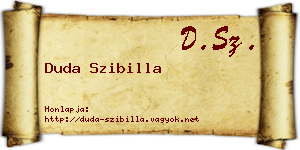 Duda Szibilla névjegykártya